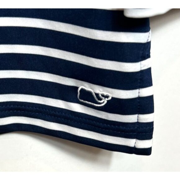 Vineyard Vines Navy & White Striped Sankaty Boat Neck Tee Medium Lightweight Top - Picture 5 of 8